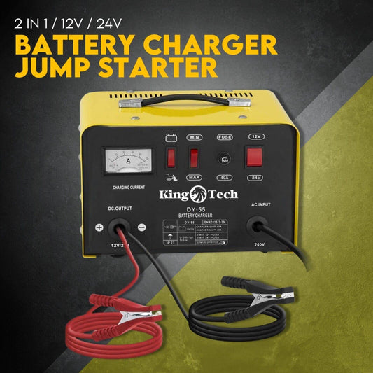 Kingtech 2in1 Battery Charger Jump Starter New Dual Heavy Duty Car Charger 40Amp.