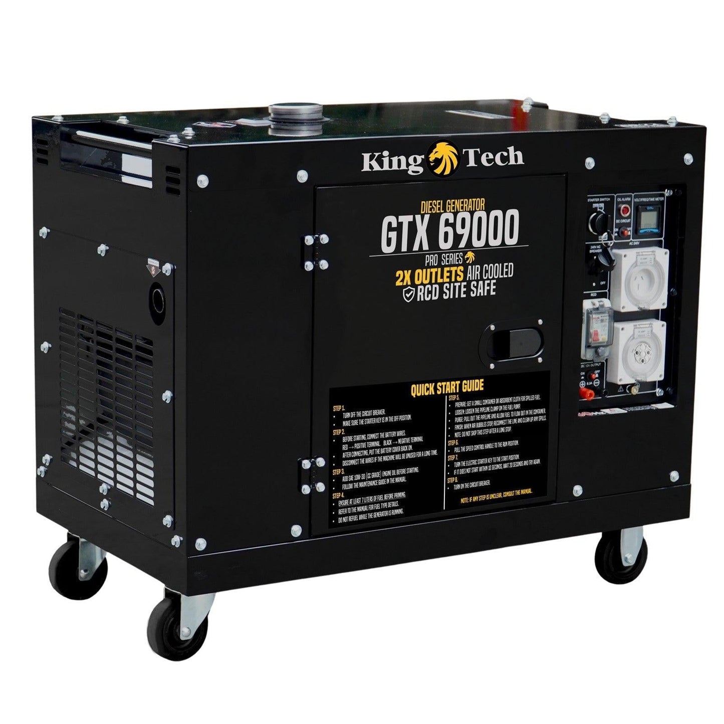 8.4kW Max 6kW Rated Diesel Generator New Single Phase Commercial.