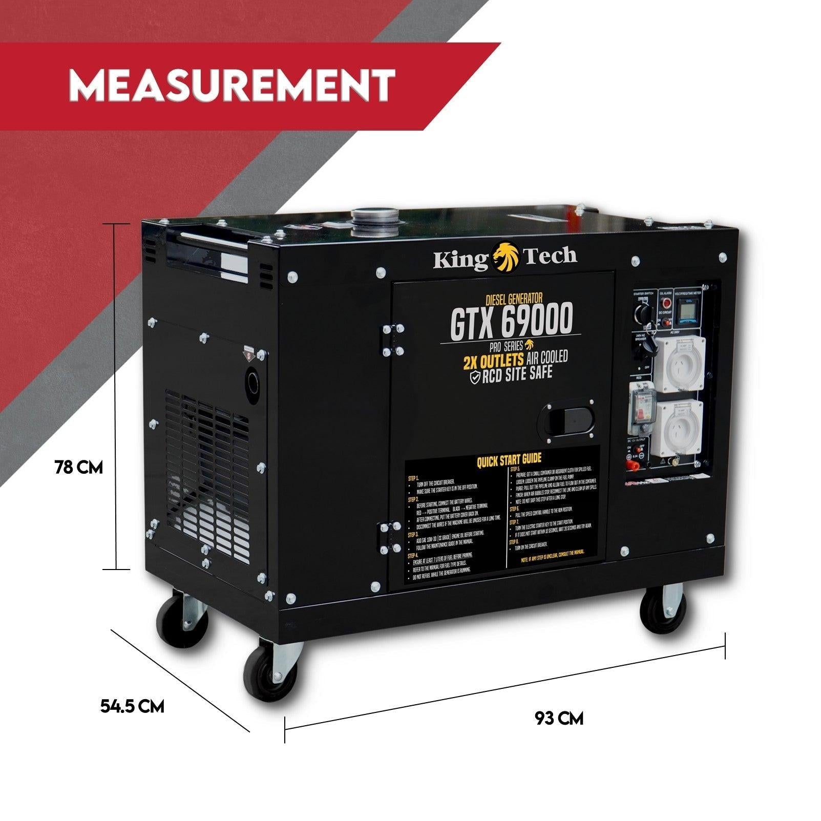 8.4kW Max 6kW Rated Diesel Generator New Single Phase Commercial.