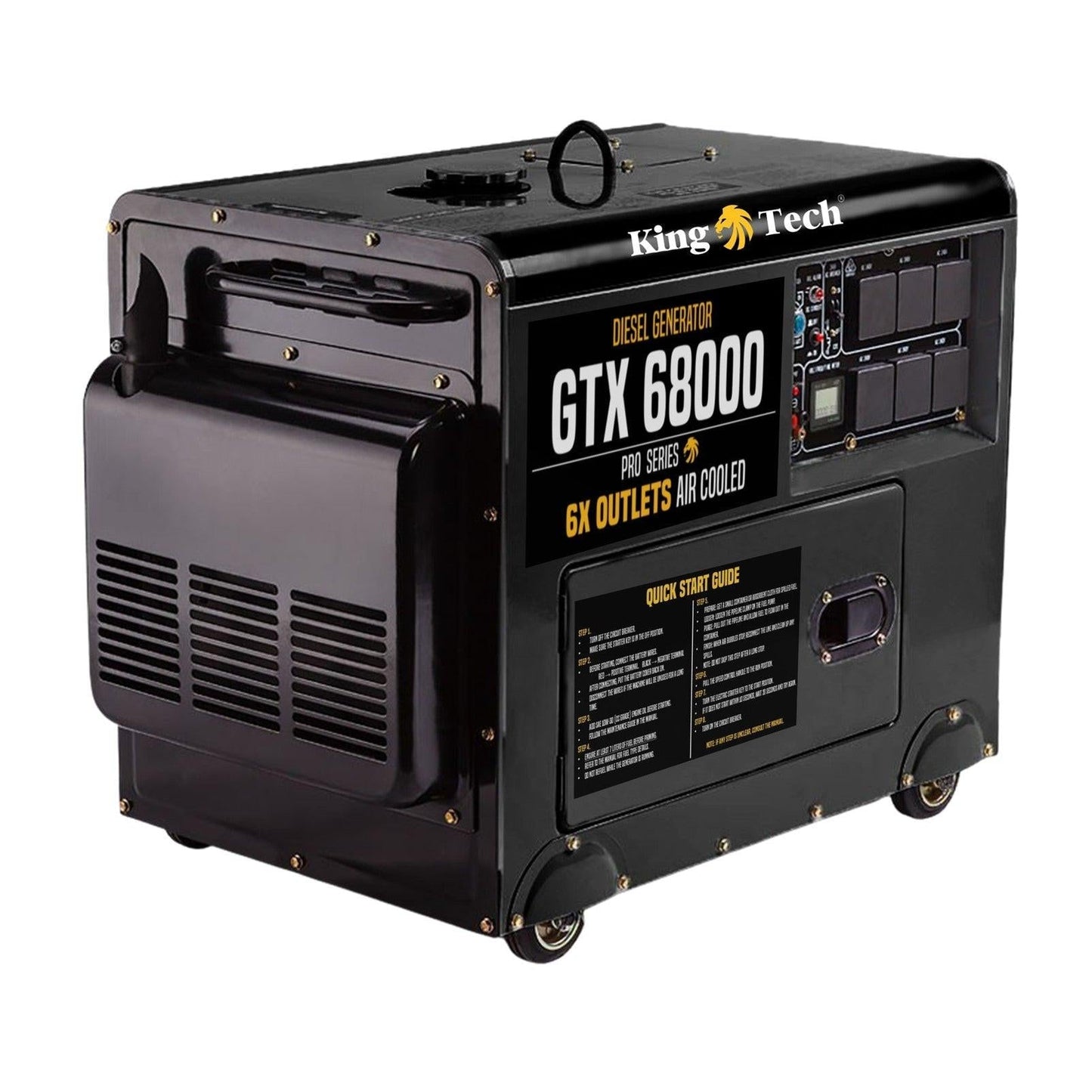 Diesel Generator Single Phase 8.4kw Rated Diesel 6kw 13hp Portable.