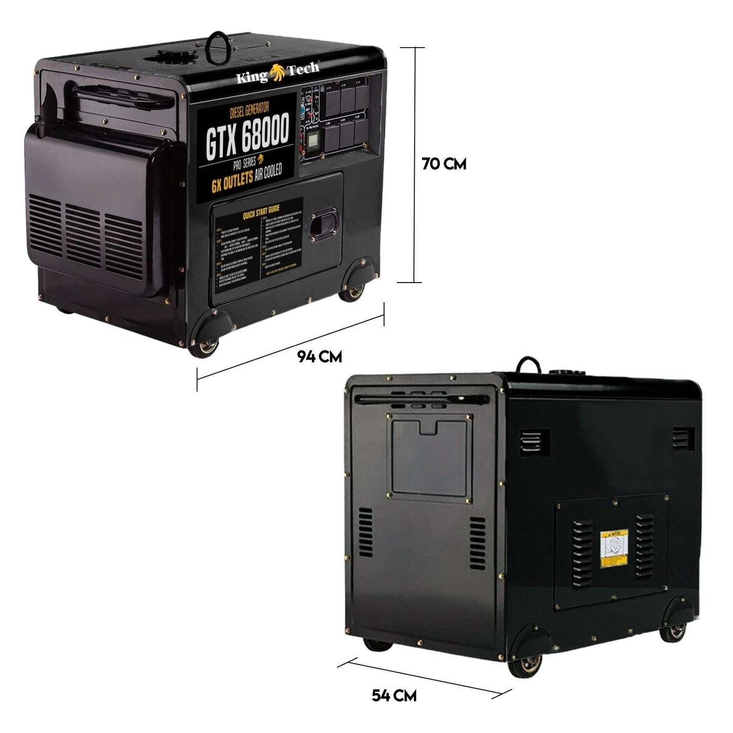 Diesel Generator Single Phase 8.4kw Rated Diesel 6kw 13hp Portable.