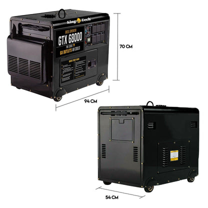Diesel Generator Single Phase 8.4kw Rated Diesel 6kw 13hp Portable.