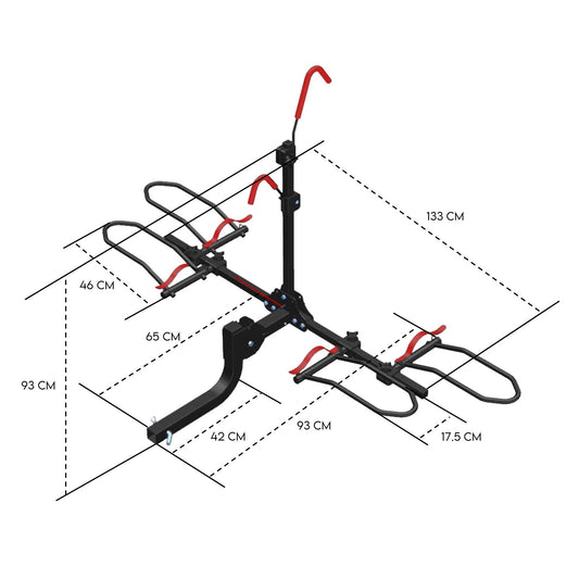 2 Bike Rack for Car SUV Rear Bicycle Holder Carrier Hitch Mount Platform Holder.