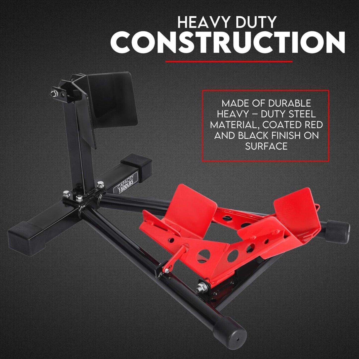 Heavy Duty Motorcycle Motorbike Stand Front Wheel Chock Trailer Transport.