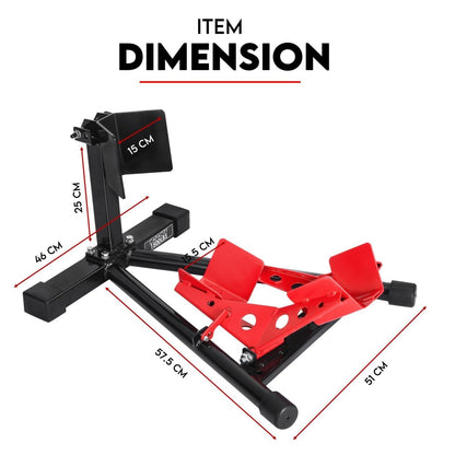Heavy Duty Motorcycle Motorbike Stand Front Wheel Chock Trailer Transport.