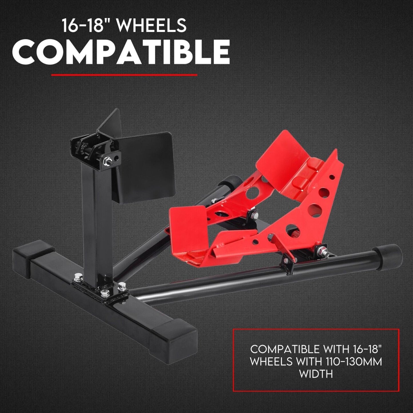 Heavy Duty Motorcycle Motorbike Stand Front Wheel Chock Trailer Transport.