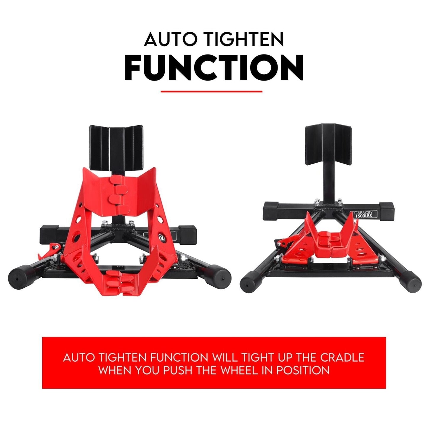 Heavy Duty Motorcycle Motorbike Stand Front Wheel Chock Trailer Transport.