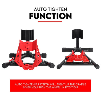 Heavy Duty Motorcycle Motorbike Stand Front Wheel Chock Trailer Transport.