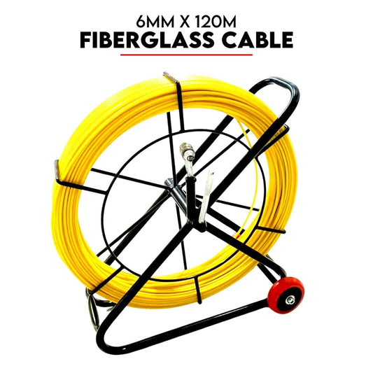 120MÃ6MM Fish Tape Puller Fiberglass Wire Cable Running Duct Rodder.