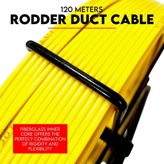 120MÃ6MM Fish Tape Puller Fiberglass Wire Cable Running Duct Rodder.
