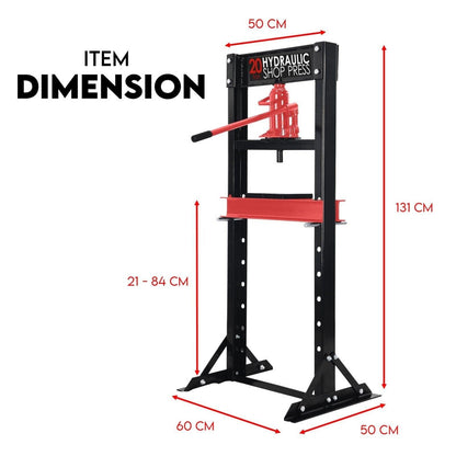 20 Ton Hydraulic Shop Press Workshop Jack Stand Bending Tool.