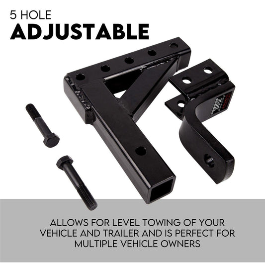 Towbar Adjustable Drop Tow Bar Ball Mount Tongue Hitch Trailer Car 3500KG 50mm.