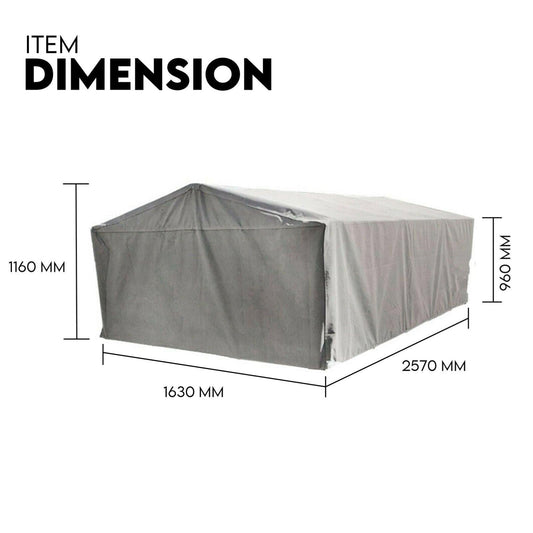 8X5 BOX TRAILER CAGE CANVAS COVER (900mm) 3 FOOT Thick Rip Resistant Waterproof.