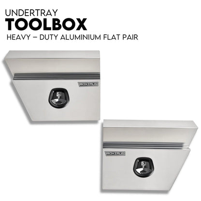 600mm Pair of Under Tray Undertray Tool Box Aluminium Alloy Underbody Toolbox.