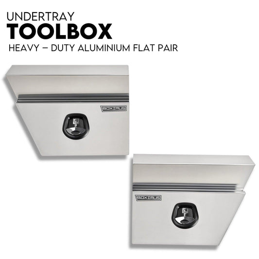 600mm Pair of Under Tray Undertray Tool Box Aluminium Alloy Underbody Toolbox.