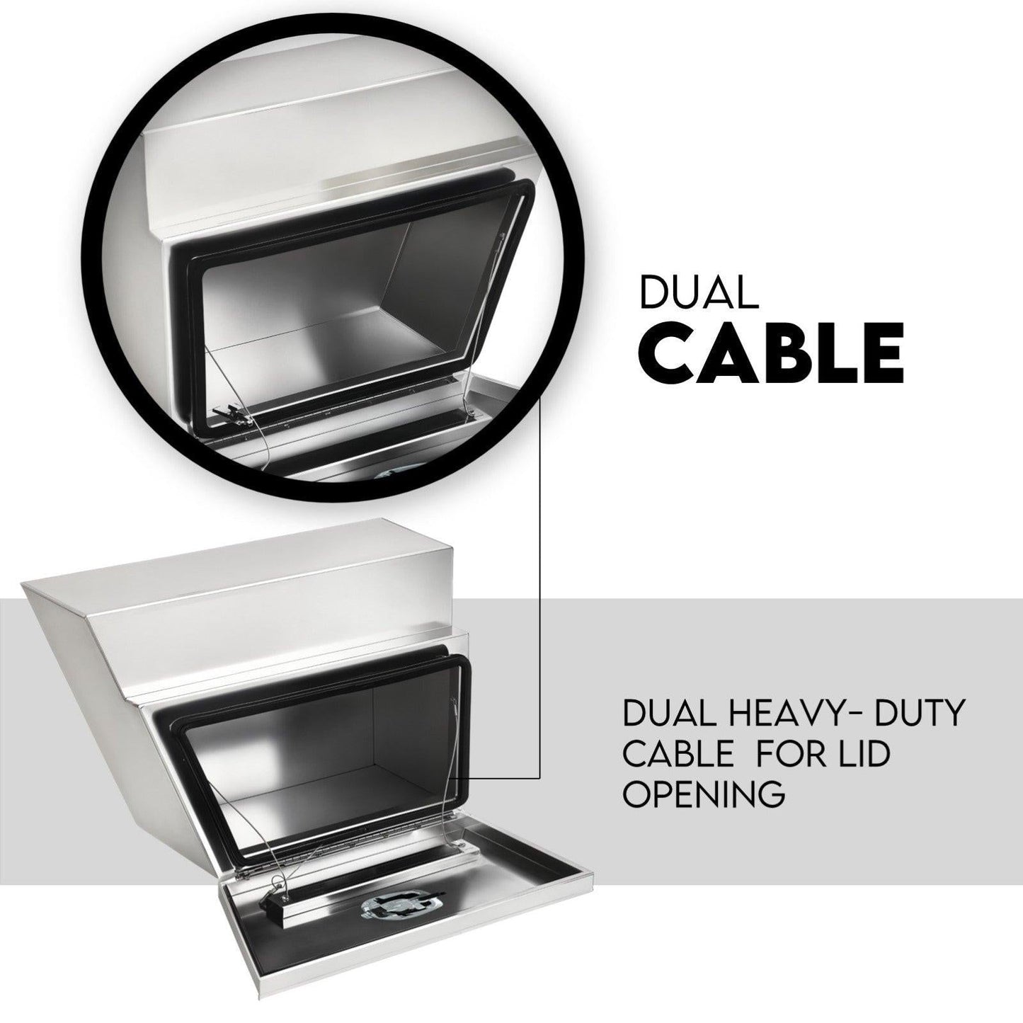 600mm Pair of Under Tray Undertray Tool Box Aluminium Alloy Underbody Toolbox.