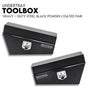 Under Tray Tool Box Underbody Pair Set 750mm Black Steel.