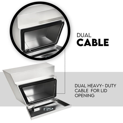 Under Tray Tool Box Underbody Pair Set 600mm Aluminium.