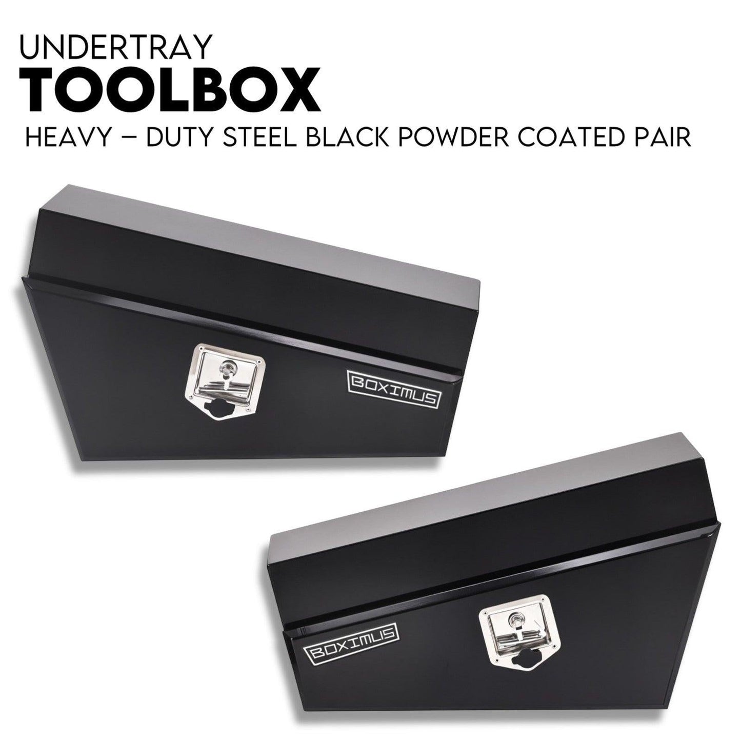 750mm Pair of Under Tray Undertray Tool Box Steel Underbody Toolbox.