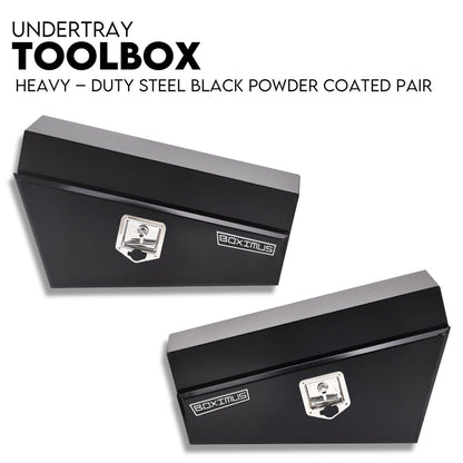 750mm Pair of Under Tray Undertray Tool Box Steel Underbody Toolbox.