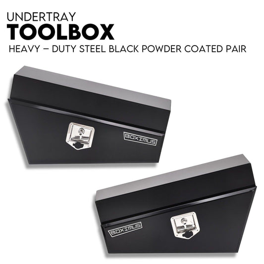 750mm Pair of Under Tray Undertray Tool Box Steel Underbody Toolbox.