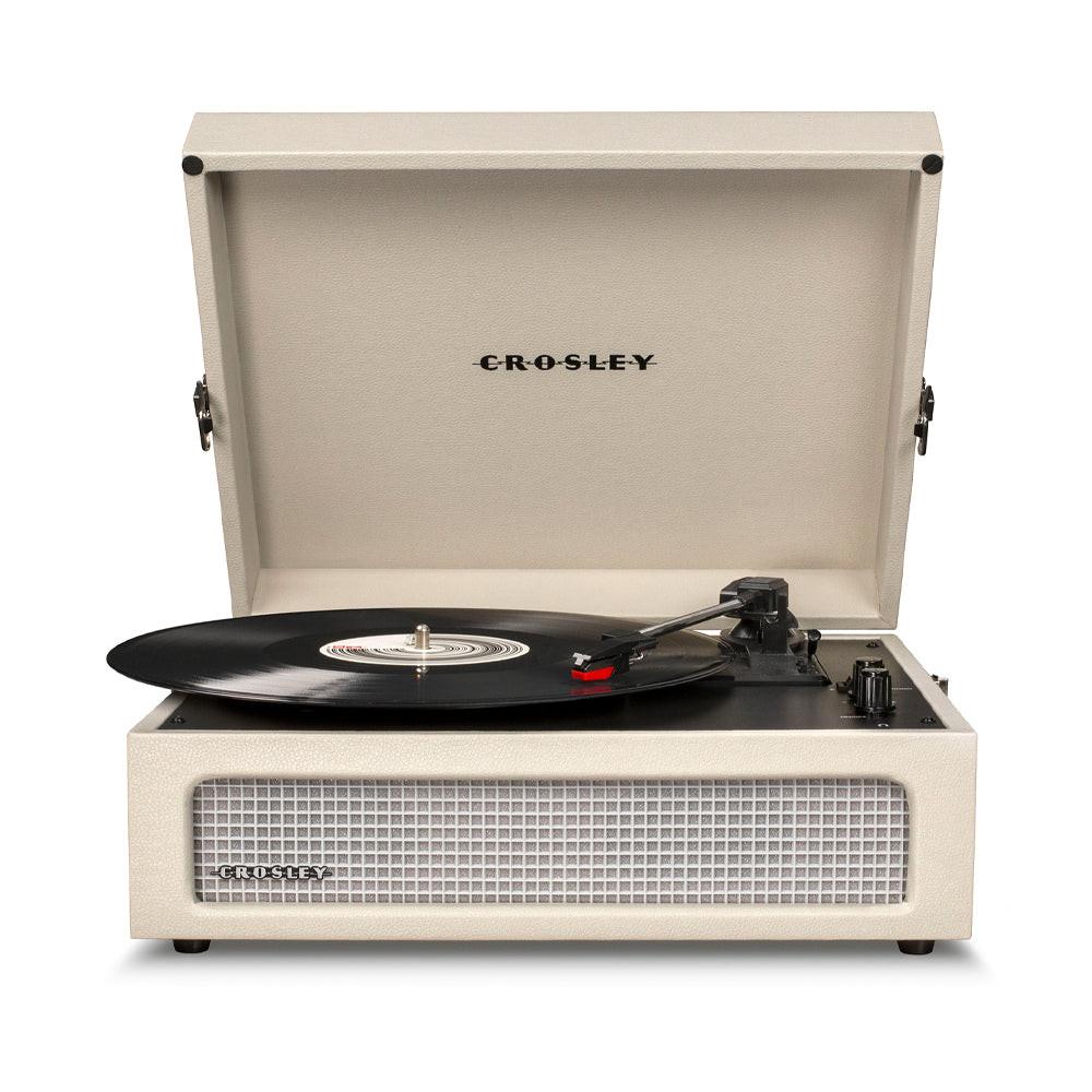Crosley Voyager Bluetooth Portable Turntable - Dune + Gadhouse Vinyl Rack Bundle - Black.