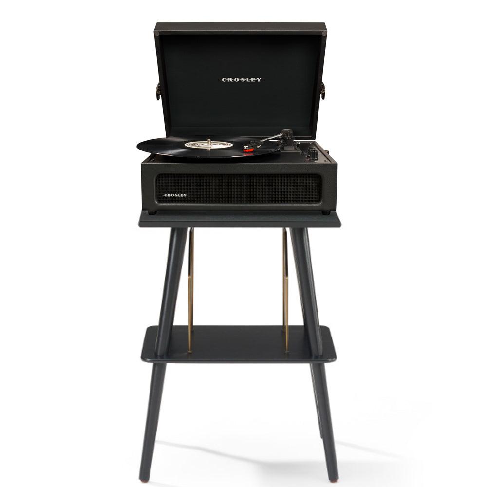 Crosley Voyager Bluetooth Portable Turntable + Crosley Turntable Stand Bundle - Black.
