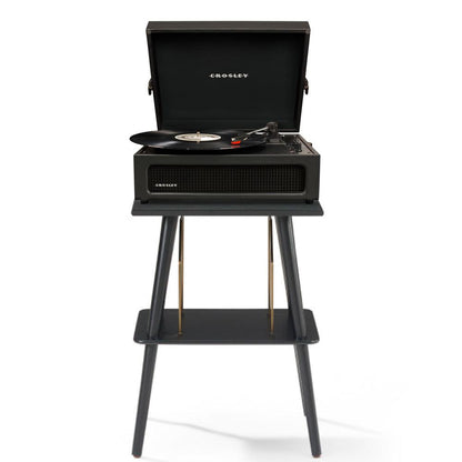 Crosley Voyager Bluetooth Portable Turntable + Crosley Turntable Stand Bundle - Black.