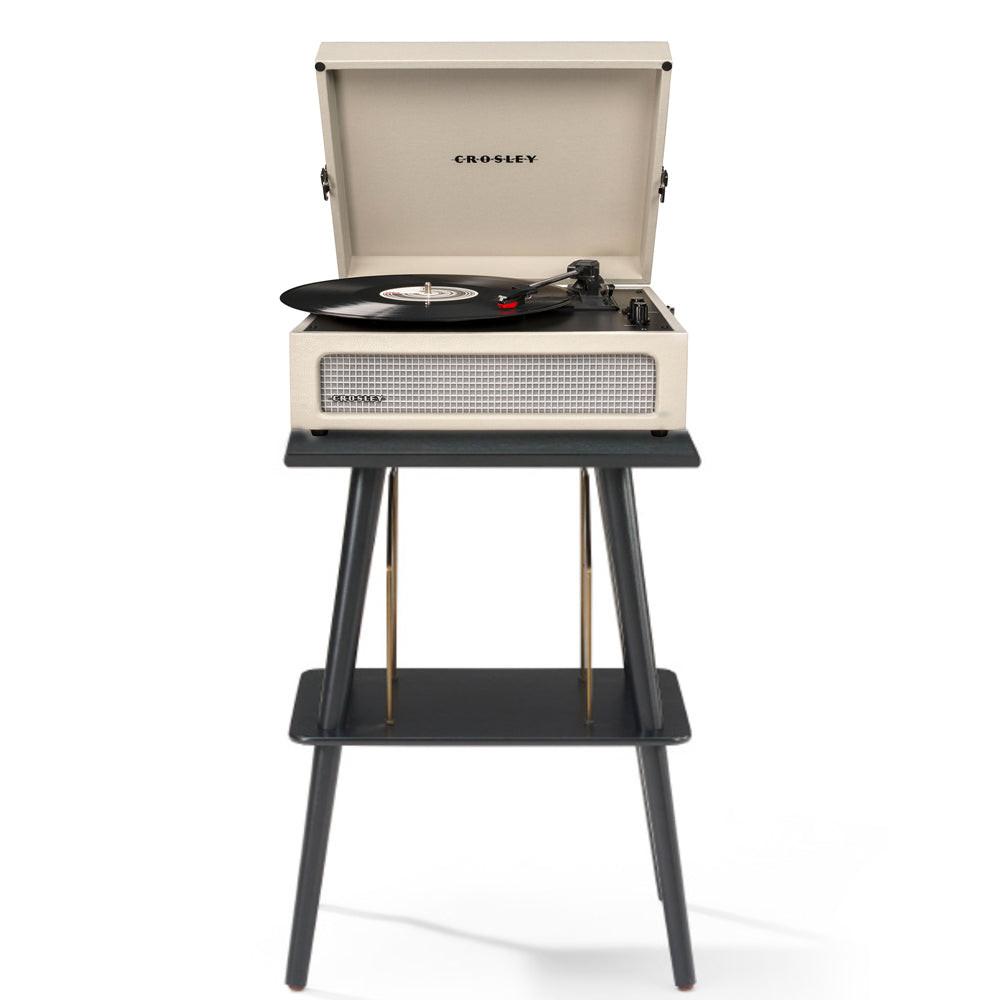 Crosley Voyager Bluetooth Portable Turntable + Crosley Turntable Stand Bundle - Dune.