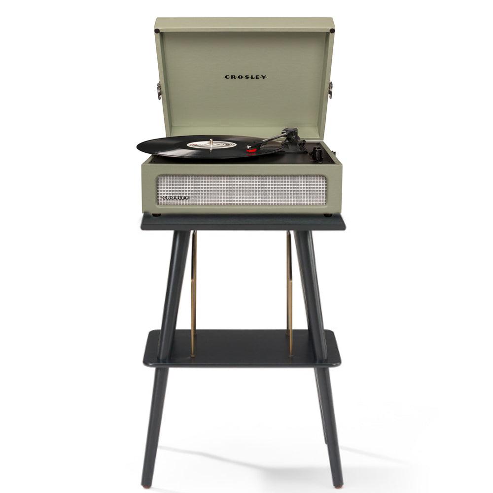 Crosley Voyager Bluetooth Portable Turntable + Crosley Turntable Stand Bundle - Sage.