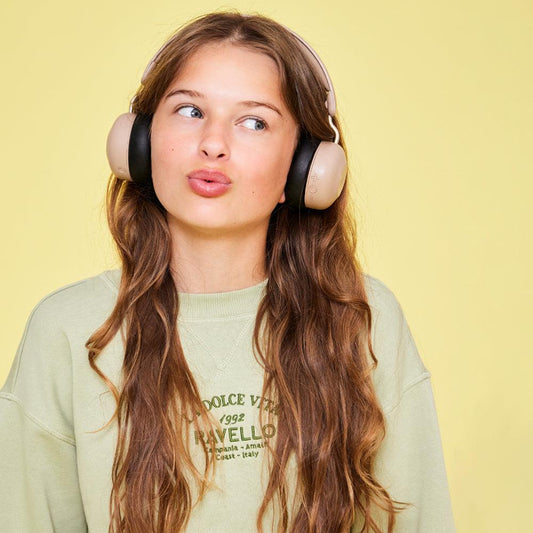 Kreafunk Kids Buzz Bluetooth Headphones W/ Anc - Ivory Sand.