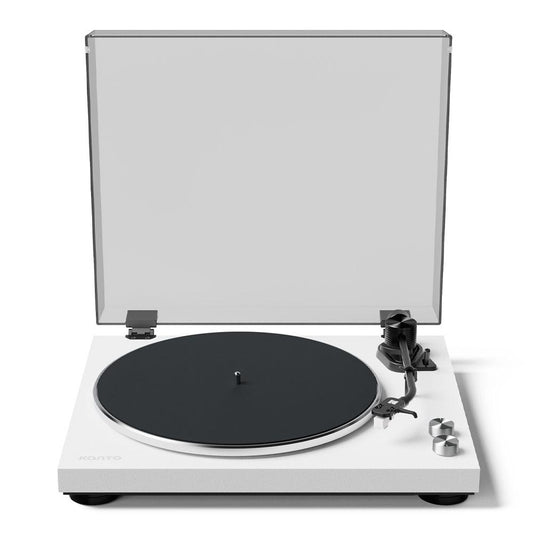 Kanto OBI3 Turntable with Bluetooth 5.3, Preamp, and Pitch Control - Matte White.