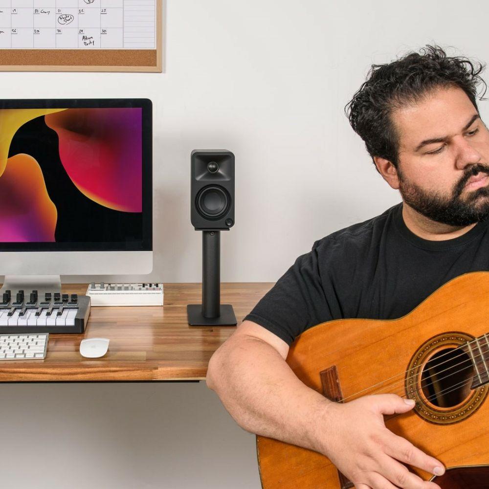 Kanto ORA 100W Powered Reference Desktop Computer Speakers with Bluetooth 5.0 Black.
