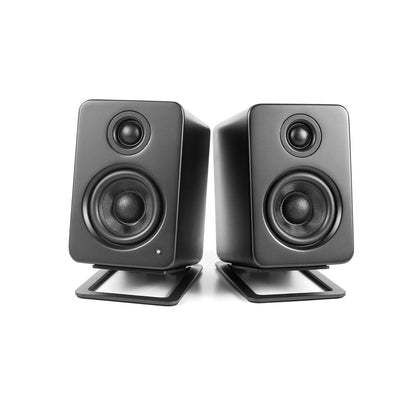 Kanto S2 Angled Desktop Speaker Stands for Small Speakers - Pair, Black.