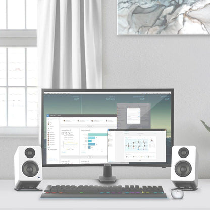 Kanto S2 Angled Desktop Speaker Stands for Small Speakers - Pair, Black.