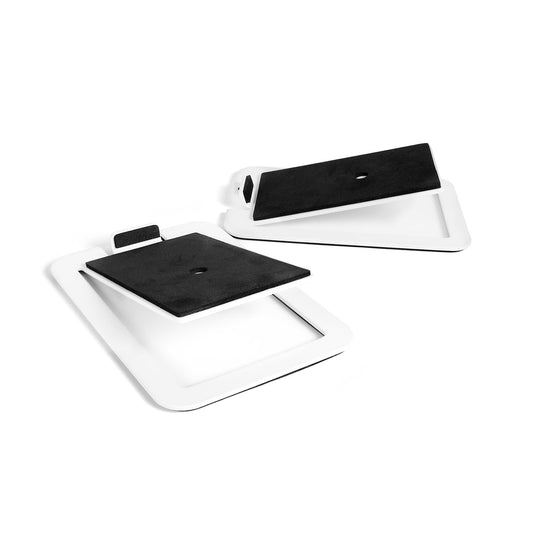 Kanto S4W Angled Desktop Speaker Stands for Midsize Speakers - Pair, White.