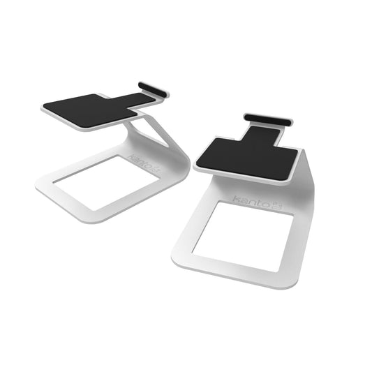 Kanto SE2W Elevated Desktop Speaker Stands for Small Speakers - Pair, White.