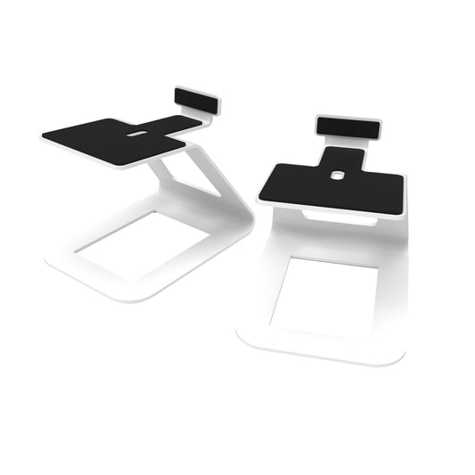 Kanto SE6W Elevated Desktop Speaker Stands for Large Speakers - Pair, White.