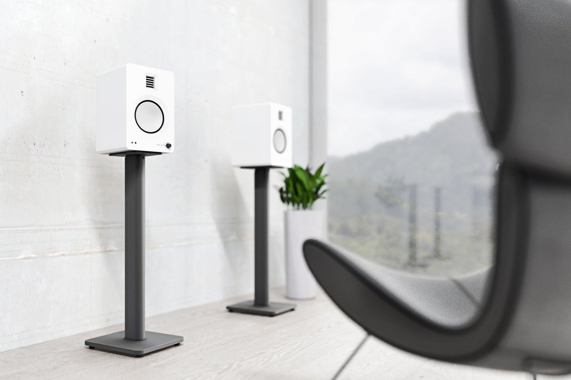 Kanto SP26PL 26" Tall Bookshelf Speaker Floor Stands - Pair, Black.