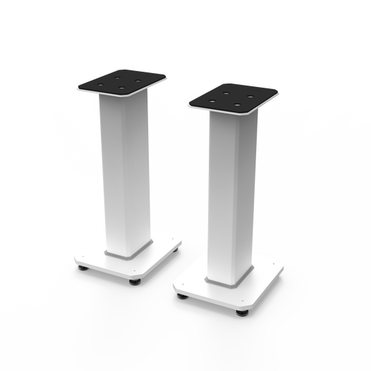 Kanto SX22W 22" Tall Fillable Speaker Stands with Isolation Feet - Pair, White.