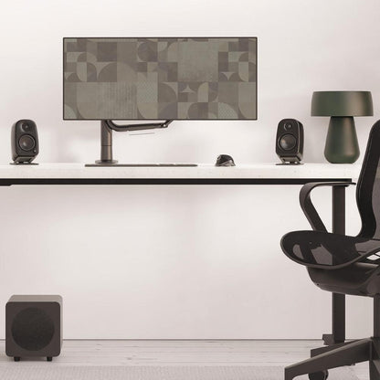 Kanto UKI 100W Desktop Speakers with Bluetooth, USB-C, Headphone out, Onyx (Matte Black), Pair.