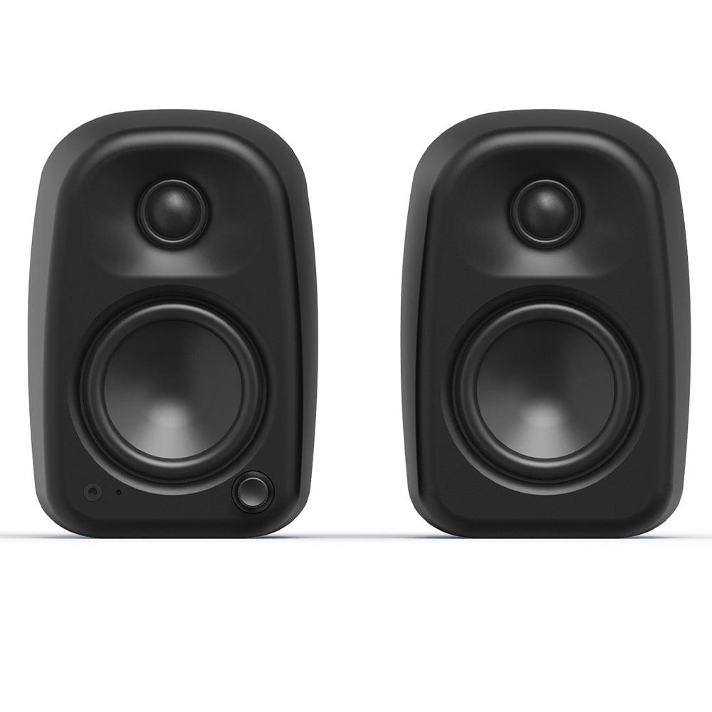 Kanto UKI 100W Desktop Speakers with Bluetooth, USB-C, Headphone out, Onyx (Matte Black), Pair.