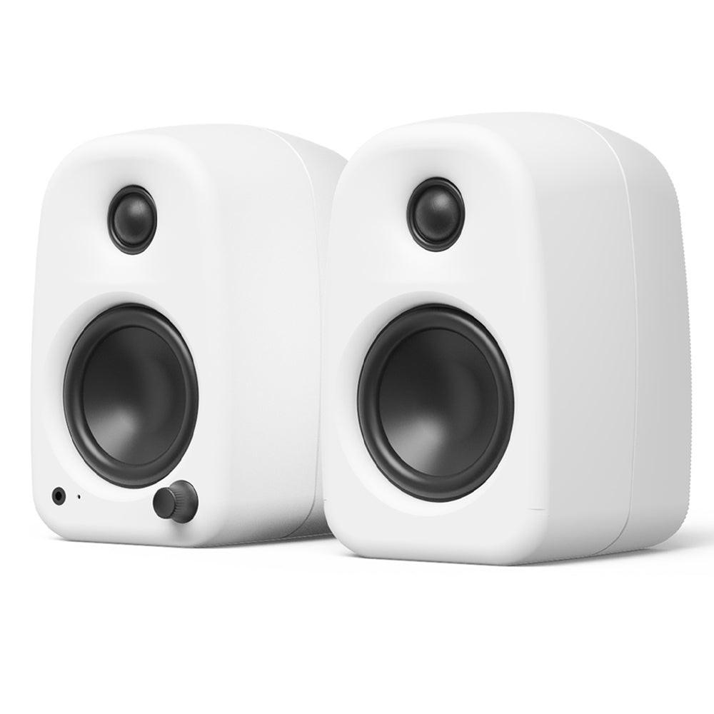 Kanto UKI 100W Desktop Speakers with Bluetooth, USB-C, Headphone out, Chalk (Matte White), Pair.