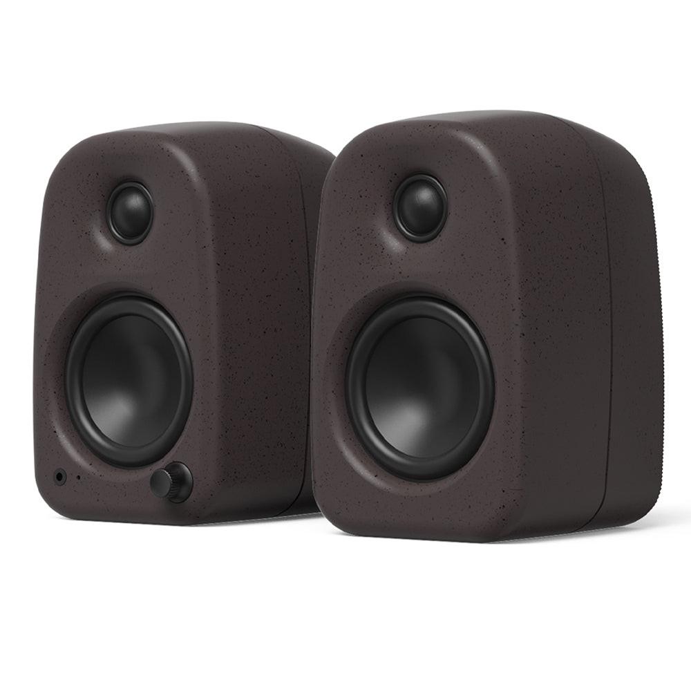 Kanto UKI 100W Desktop Speakers with Bluetooth, USB-C, Headphone out, Pumice (Speckled Brown), Pair.