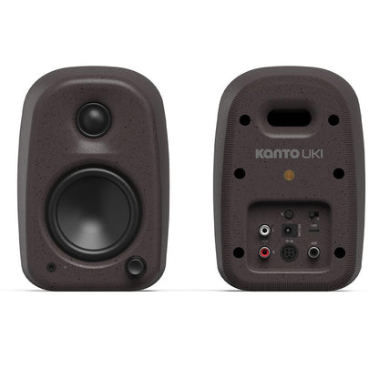 Kanto UKI 100W Desktop Speakers with Bluetooth, USB-C, Headphone out, Pumice (Speckled Brown), Pair.