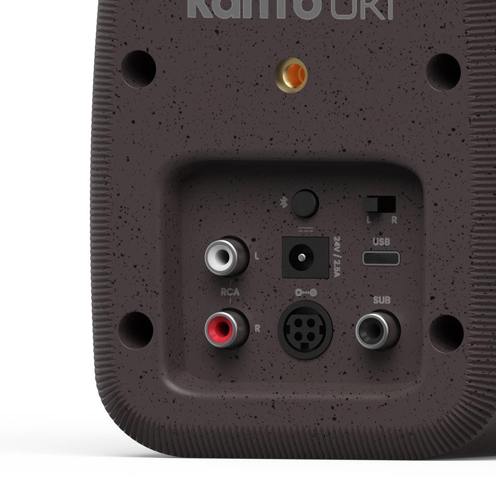 Kanto UKI 100W Desktop Speakers with Bluetooth, USB-C, Headphone out, Pumice (Speckled Brown), Pair.