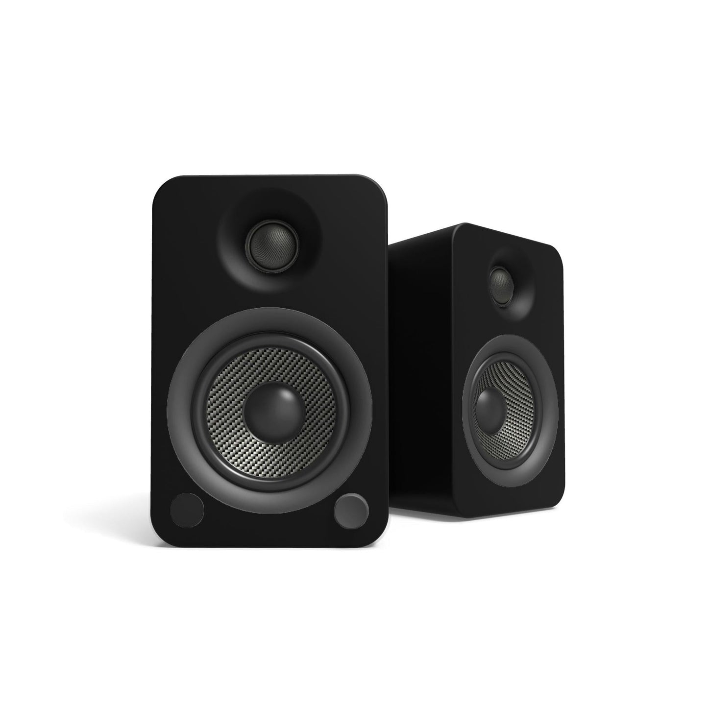 Kanto YU4 140W Powered Bookshelf Speakers with Bluetooth and Phono Preamp - Pair, Matte Black.