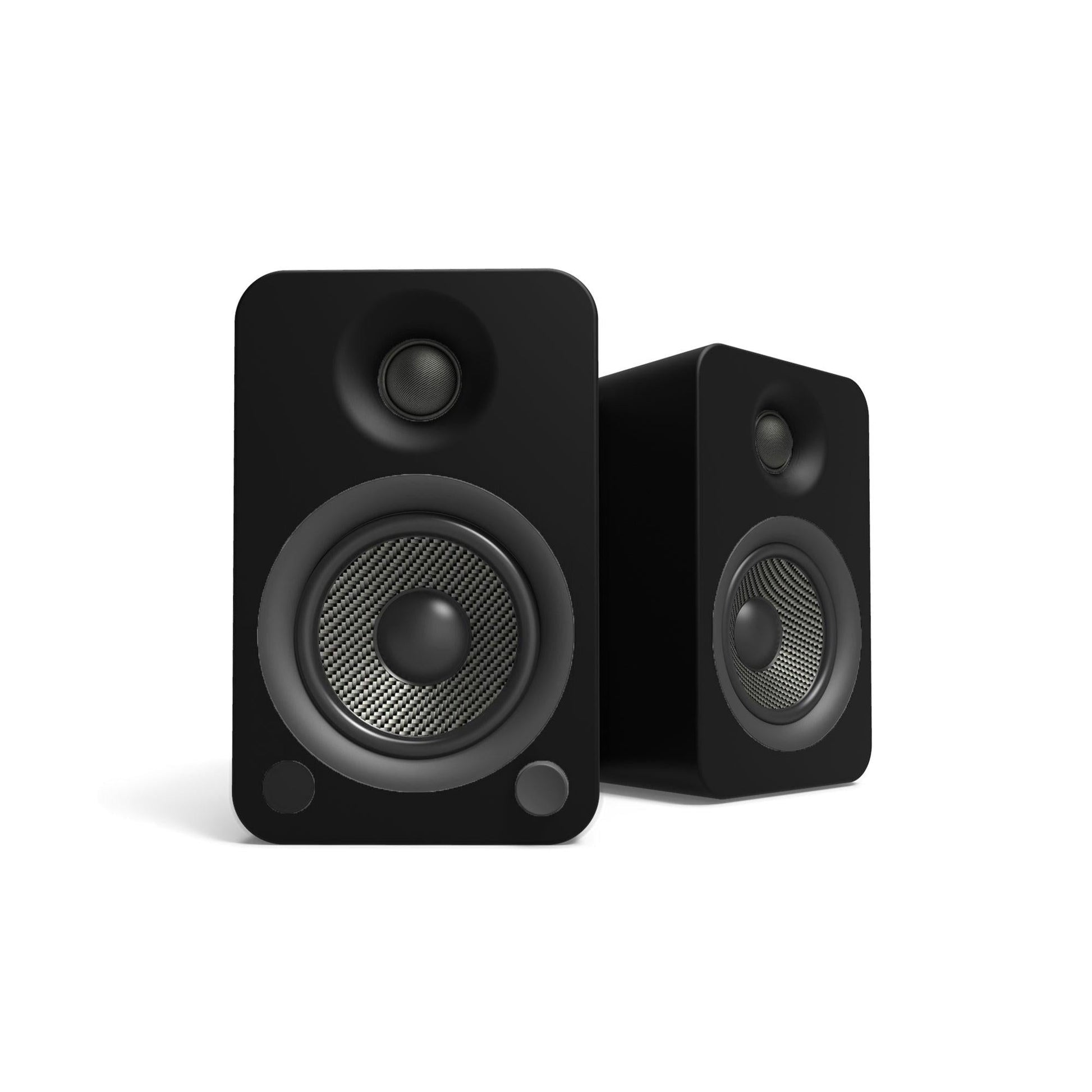 Kanto YU4 140W Powered Bookshelf Speakers with Bluetooth and Phono Preamp - Pair, Matte Black.