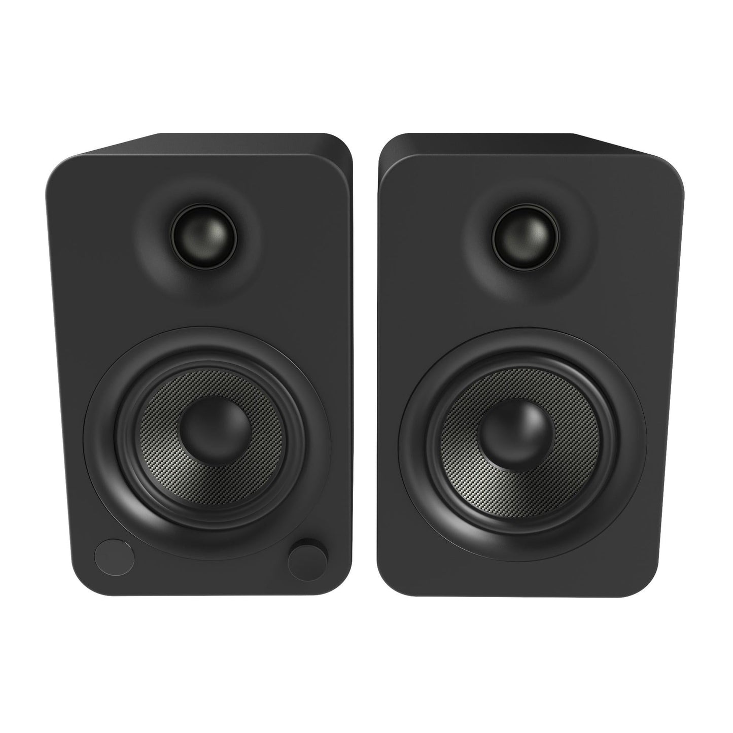 Kanto YU4 140W Powered Bookshelf Speakers with Bluetooth and Phono Preamp - Pair, Matte Black.