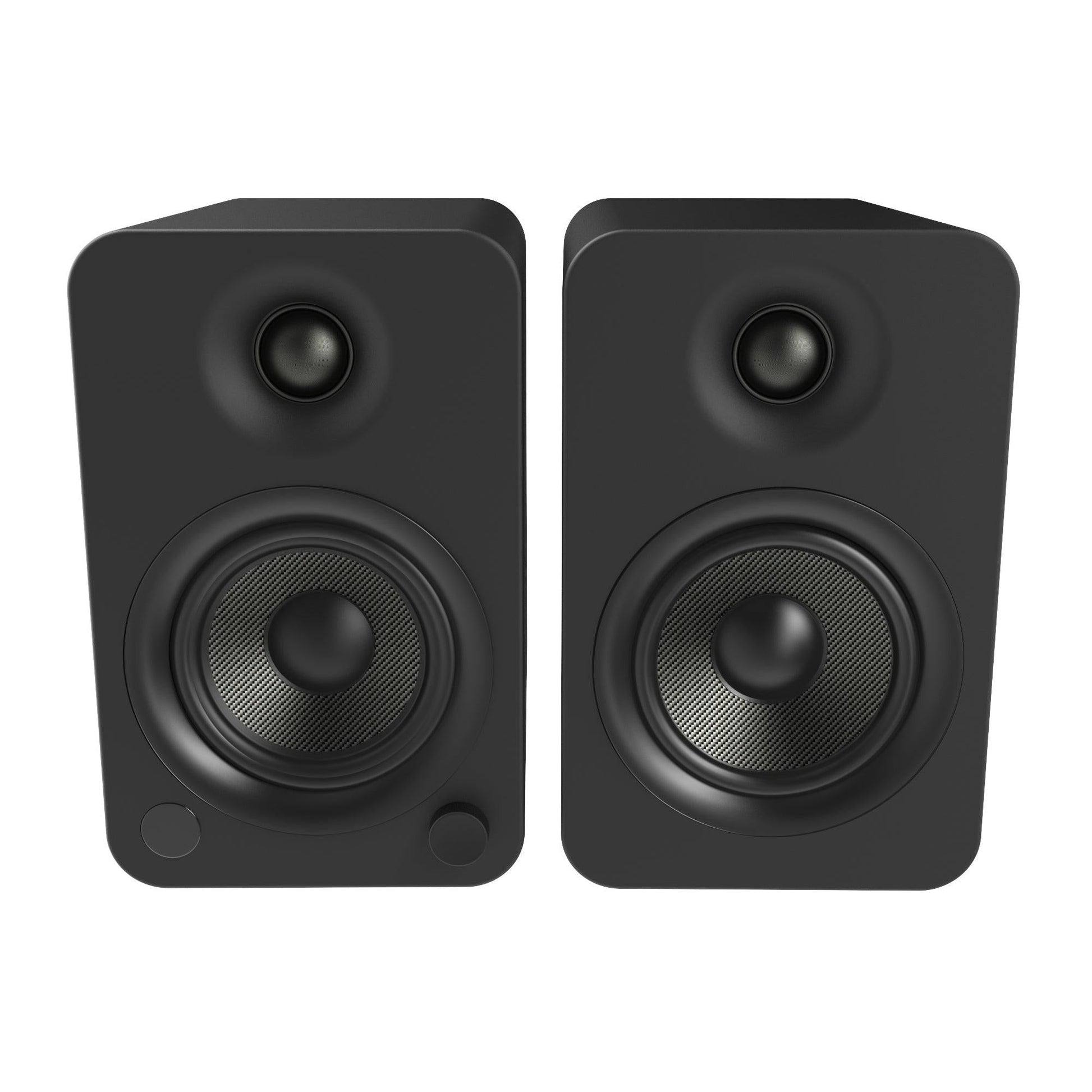 Kanto YU4 140W Powered Bookshelf Speakers with Bluetooth and Phono Preamp - Pair, Matte Black.